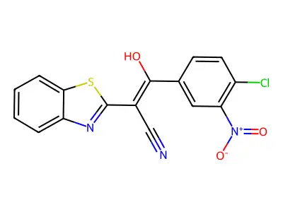 2-(1,3-Benzothiazol-2-yl)-3-(4-chloro-3-nitrophenyl)-3-hydroxyprop-2-enenitrile structure