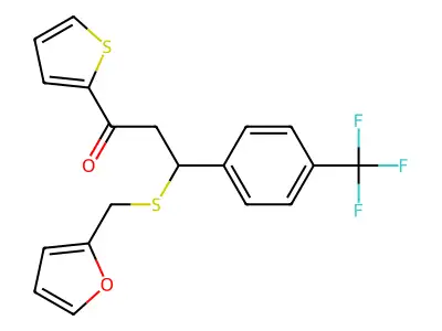 3-(2-Furylmethylthio)-1-(2-thienyl)-3-[4-(trifluoromethyl)phenyl]propan-1-one structure