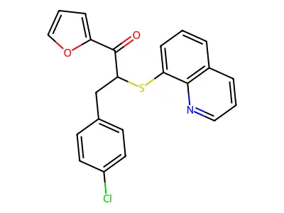 3-(4-Chlorophenyl)-1-(furan-2-yl)-2-(quinolin-8-ylsulfanyl)propan-1-one structure
