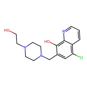5-Chloro-7-((4-(2-hydroxyethyl)piperazin-1-yl)methyl)quinolin-8-ol structure