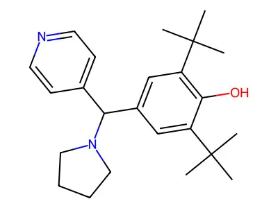 2,6-Di-tert-butyl-4-[pyridin-4-yl(pyrrolidin-1-yl)methyl]phenol structure