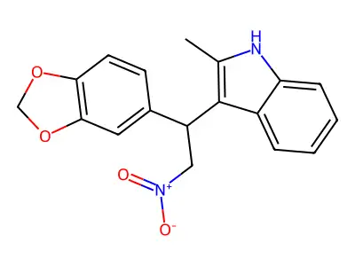 3-[1-(1,3-benzodioxol-5-yl)-2-nitroethyl]-2-methyl-1H-indole structure