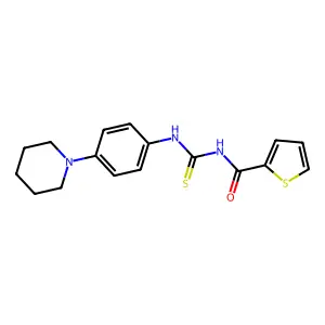 N-{[4-(piperidin-1-yl)phenyl]carbamothioyl}thiophene-2-carboxamide structure