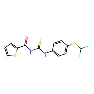 N-[[4-(difluoromethylsulfanyl)phenyl]carbamothioyl]thiophene-2-carboxamide structure