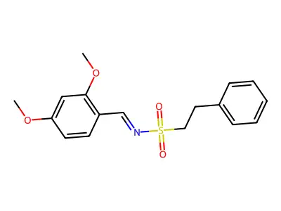 [(E)-(2,4-dimethoxyphenyl)methyleneamino](oxo)phenethyl-lambda-sulfaniumolate structure
