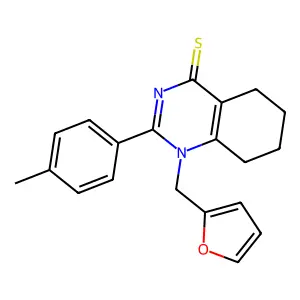 1-(furan-2-ylmethyl)-2-(p-tolyl)-5,6,7,8-tetrahydroquinazoline-4(1H)-thione structure