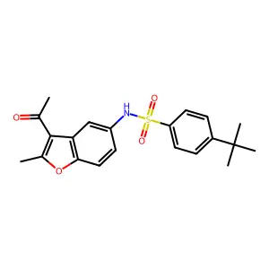 N-(3-acetyl-2-methyl-1-benzofuran-5-yl)-4-tert-butylbenzenesulfonamide structure