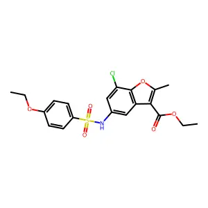 ethyl 7-chloro-5-(4-ethoxyphenylsulfonamido)-2-methylbenzofuran-3-carboxylate structure