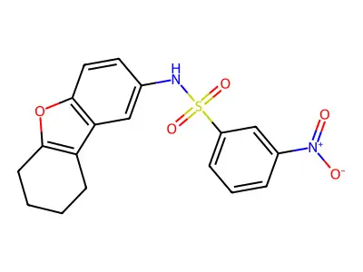 3-nitro-N-(6,7,8,9-tetrahydrodibenzofuran-2-yl)benzenesulfonamide structure