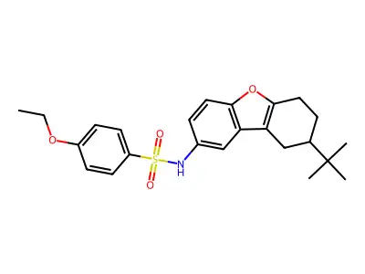 N-(8-tert-butyl-6,7,8,9-tetrahydrodibenzofuran-2-yl)-4-ethoxybenzenesulfonamide structure
