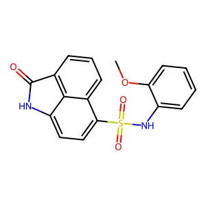 N-(2-methoxyphenyl)-2-oxo-1,2-dihydrobenzo[cd]indole-6-sulfonamide structure
