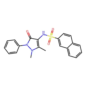 N-(1,5-dimethyl-3-oxo-2-phenyl-2,3-dihydro-1H-pyrazol-4-yl)naphthalene-2-sulfonamide structure