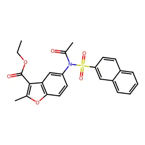 Ethyl 5-[acetyl(2-naphthylsulfonyl)amino]-2-methyl-1-benzofuran-3-carboxylate structure