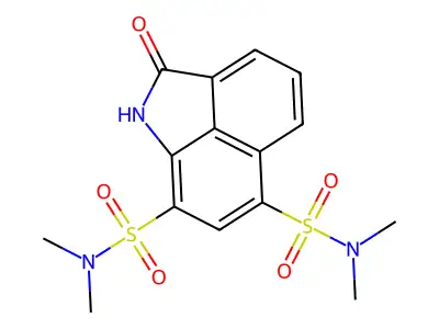 N,N,N',N'-tetramethyl-2-oxo-1,2-dihydrobenzo[cd]indole-6,8-disulfonamide structure