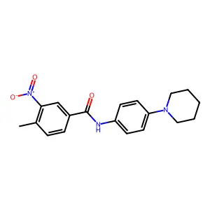 4-methyl-3-nitro-N-[4-(piperidin-1-yl)phenyl]benzamide structure