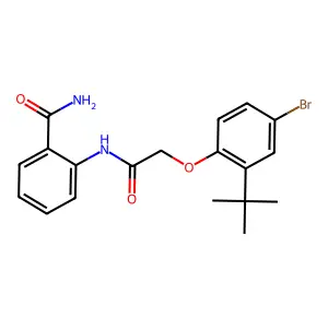 2-[2-(4-Bromo-2-tert-butylphenoxy)acetamido]benzamide structure
