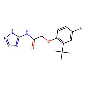 2-(4-bromo-2-tert-butylphenoxy)-N-(1H-1,2,4-triazol-5-yl)acetamide structure