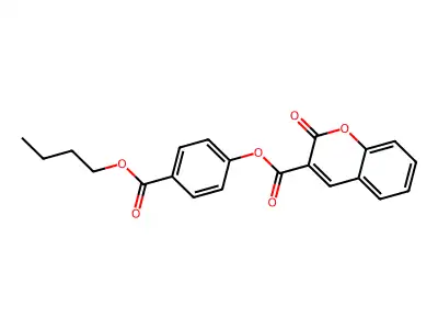 4-(butoxycarbonyl)phenyl 2-oxo-2H-chromene-3-carboxylate structure