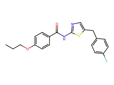 N-{5-[(4-Fluorophenyl)methyl]-1,3-thiazol-2-YL}-4-propoxybenzamide structure