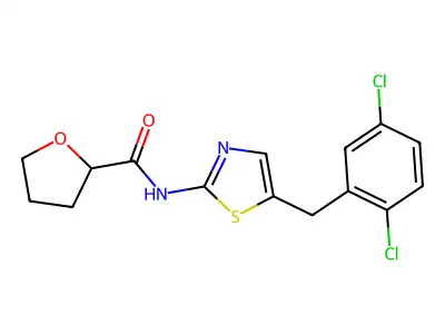 N-{5-[(2,5-Dichlorophenyl)methyl]-1,3-thiazol-2-yl}oxolane-2-carboxamide structure