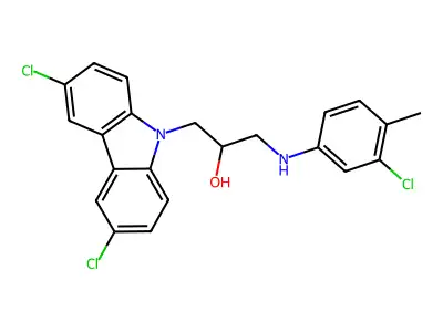 1-(3,6-Dichlorocarbazol-9-yl)-3-[(3-chloro-4-methylphenyl)amino]propan-2-ol structure