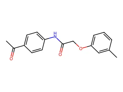 N-(4-acetylphenyl)-2-(3-methylphenoxy)acetamide structure