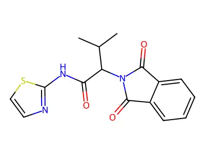 2-(1,3-Dioxo-1,3-dihydro-isoindol-2-yl)-3-methyl-N-thiazol-2-yl-butyramide structure