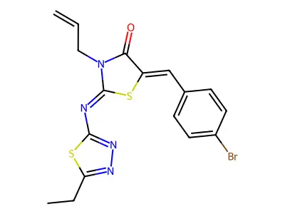 (2Z,5Z)-5-[(4-BROMOPHENYL)METHYLIDENE]-2-[(5-ETHYL-1,3,4-THIADIAZOL-2-YL)IMINO]-3-(PROP-2-EN-1-YL)-1,3-THIAZOLIDIN-4-ONE structure