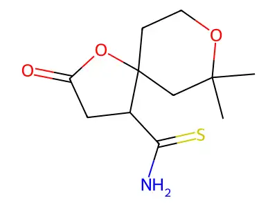 7,7-Dimethyl-2-oxo-1,8-dioxaspiro[4.5]decane-4-carbothioamide structure