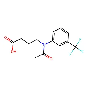 Butyric acid, 4-(N-(alpha,alpha,alpha-trifluoro-m-tolyl)acetamido)- structure
