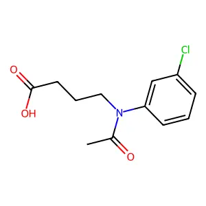 Butyric acid, 4-(N-(m-chlorophenyl)acetamido)- structure
