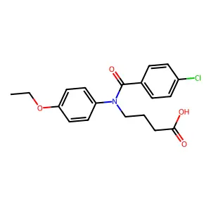 Butyric acid, 4-(p-chloro-N-(p-ethoxyphenyl)benzamido)- structure
