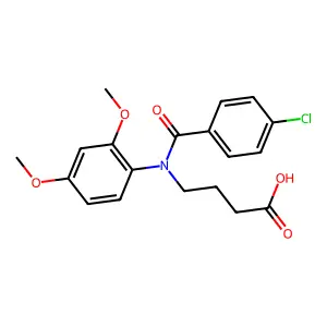 Butyric acid, 4-(p-chloro-N-(2,4-dimethoxyphenyl)benzamido)- structure