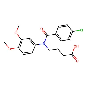 Butyric acid, 4-(p-chloro-N-(3,4-dimethoxyphenyl)benzamido)- structure