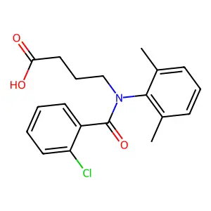 Butyric acid, 4-(o-chloro-N-2,6-xylylbenzamido)- structure