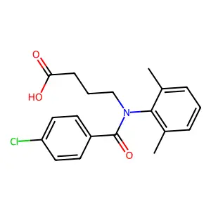 Butyric acid, 4-(p-chloro-N-2,6-xylylbenzamido)- structure