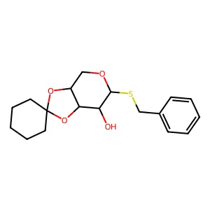 Benzyl 3,4-o-cyclohexane-1,1-diyl-1-thiopentopyranoside structure