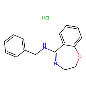 1,4-Benzoxazepine, 2,3-dihydro-5-(benzylamino)-, monohydrochloride structure