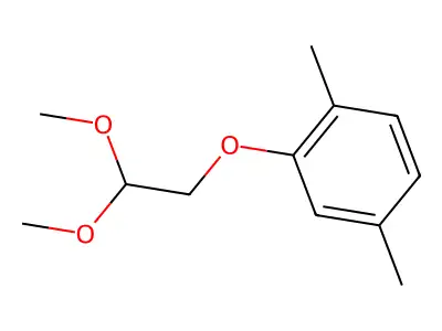 (2,5-Dimethylphenoxy)acetaldehyde dimethyl acetal structure