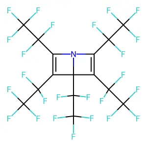 2,3,4,5,6-Pentakis(1,1,2,2,2-pentafluoroethyl)-1-azabicyclo[2.2.0]hexa-2,5-diene structure
