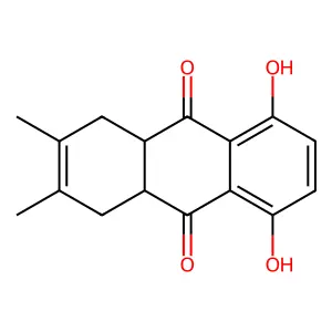 5,8-Dihydroxy-2,3-dimethyl-1,4,4a,9a-tetrahydroanthracene-9,10-dione structure