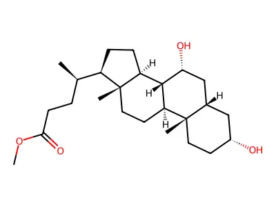 Methyl 3,7-dihydroxycholan-24-oate structure