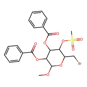 [5-Benzoyloxy-2-(bromomethyl)-6-methoxy-3-methylsulfonyloxyoxan-4-yl] benzoate structure