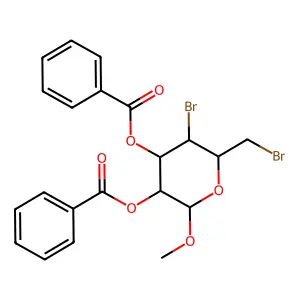 [5-Benzoyloxy-3-bromo-2-(bromomethyl)-6-methoxyoxan-4-yl] benzoate structure
