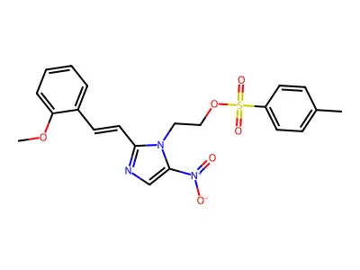 2-[2-[(E)-2-(2-methoxyphenyl)ethenyl]-5-nitroimidazol-1-yl]e structure