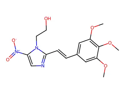 2-[5-Nitro-2-[2-(3,4,5-trimethoxyphenyl)ethenyl]imidazol-1-yl]ethanol structure