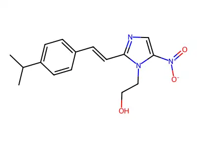 2-[5-Nitro-2-[2-(4-propan-2-ylphenyl)ethenyl]imidazol-1-yl]ethanol structure