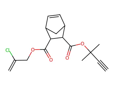 2-(2-chloro-2-propenyl) 3-(1,1-dimethyl-2-propynyl) bicyclo[2.2.1]hept-5-ene-2,3-dicarboxylate structure