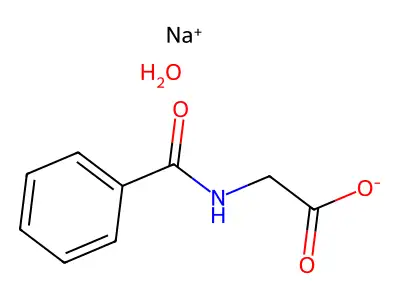 Hippuric acid, monosodium salt structure