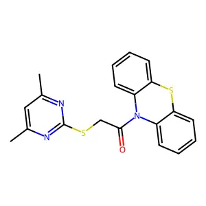 10-([(4,6-Dimethylpyrimidin-2-yl)thio]acetyl)-10H-phenothiazine structure